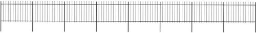 Zahradní plot s hroty ocel 13,6 × 1,2 m černý - Plot - Main image