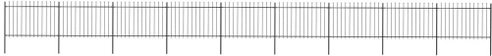 Zahradní plot s hroty ocel 15,3 × 1,2 m černý - Plot - Main image