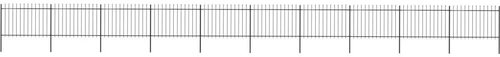 Zahradní plot s hroty ocelový 17 × 1,2 m černý - Plot - Main image