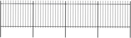 Zahradní plot s hroty ocelový 6,8 × 1,5 m černý - Plot - Main image