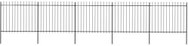 Zahradní plot s hroty ocel 8,5 × 1,5 m černý - Plot