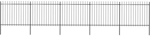 Zahradní plot s hroty ocel 8,5 × 1,5 m černý - Plot - Main image