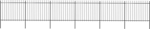 Zahradní plot s hroty ocel 10,2 × 1,5 m černý - Plot - Main image