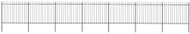 Zahradní plot s hroty ocelový 11,9 × 1,5 m černý - Plot