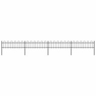 Zahradní plot s obloučky ocelový 6,8 × 0,6 m černý - Plot