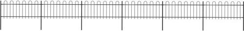Zahradní plot s obloučky ocelový 10,2 × 0,8 m černý - Plot - Main image