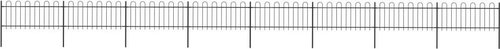 Zahradní plot s obloučky ocel 13,6 × 0,8 m černý - Plot - Main image