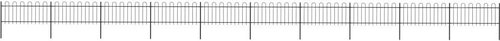 Zahradní plot s obloučky ocelový 17 × 0,8 m černý - Plot - Main image