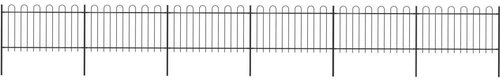 Zahradní plot s obloučky ocelový 10,2 × 1 m černý - Plot - Main image