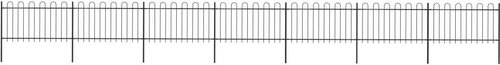 Zahradní plot s obloučky ocelový 11,9 × 1 m černý - Plot - Main image