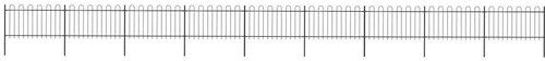 Zahradní plot s obloučky ocelový 15,3 × 1 m černý - Plot - Main image