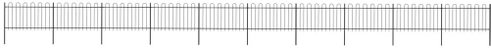 Zahradní plot s obloučky ocelový 17 × 1 m černý - Plot - Main image