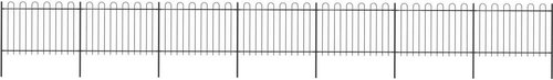 Zahradní plot s obloučky ocelový 11,9 × 1,2 m černý - Plot - Main image
