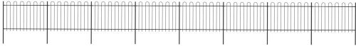 Zahradní plot s obloučky ocelový 13,6 × 1,2 m černý - Plot - Main image