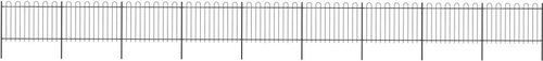 Zahradní plot s obloučky ocelový 15,3 × 1,2 m černý - Plot - Main image