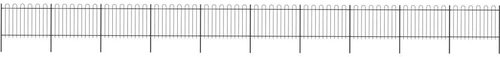 Zahradní plot s obloučky ocelový 17 × 1,2 m černý - Plot - Main image