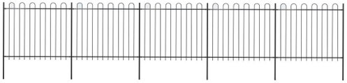 Zahradní plot s obloučky ocelový 8,5 × 1,5 m černý - Plot - Main image