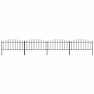 Zahradní plot s hroty ocel (0,5–0,75) × 6,8 m černý - Plot