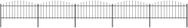 Zahradní plot s hroty ocel (0,5–0,75) × 8,5 m černý - Plot