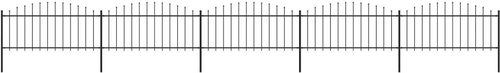 Zahradní plot s hroty ocel (0,5–0,75) × 8,5 m černý - Plot - Main image
