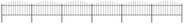 Zahradní plot s hroty ocel (0,5–0,75) × 10,2 m černý - Plot