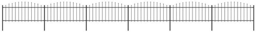 Zahradní plot s hroty ocel (0,5–0,75) × 10,2 m černý - Plot - Main image
