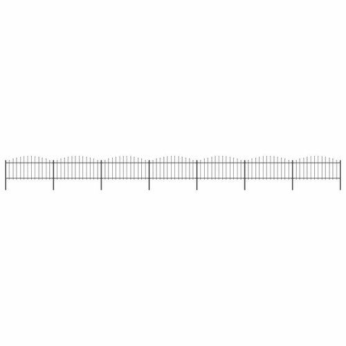 Zahradní plot s hroty ocel (0,5–0,75) × 11,9 m černý - Plot - Main image