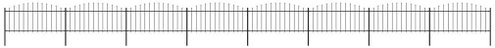 Zahradní plot s hroty ocel (0,5–0,75) × 13,6 m černý - Plot - Main image