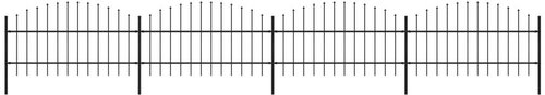 Zahradní plot s hroty (0,75–1) × 6,8 m ocel černý - Plot - Main image