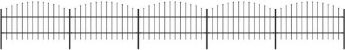 Zahradní plot s hroty ocel (0,75–1) × 8,5 m černý - Plot - Main image