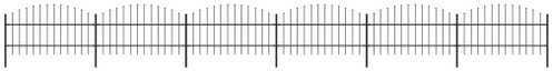 Zahradní plot s hroty ocel (0,75–1) × 10,2 m černý - Plot - Main image