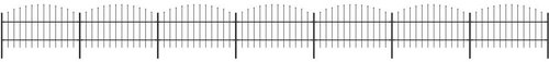 Zahradní plot s hroty ocel (0,75–1) × 11,9 m černý - Plot - Main image