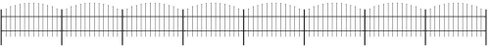 Zahradní plot s hroty ocel (0,75–1) × 13,6 m černý - Plot - Main image