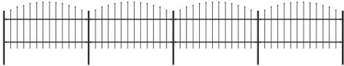 Zahradní plot s hroty ocel (1–1,25) × 6,8 m černý - Plot - Main image
