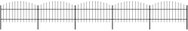 Zahradní plot s hroty ocel (1–1,25) × 8,5 m černý - Plot
