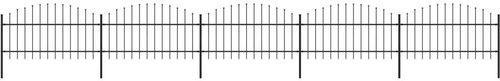 Zahradní plot s hroty ocel (1–1,25) × 8,5 m černý - Plot - Main image