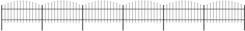 Zahradní plot s hroty ocel (1–1,25) × 10,2 m černý - Plot - Main image