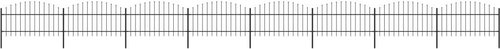 Zahradní plot s hroty ocel (1–1,25) × 13,6 m černý - Plot - Main image