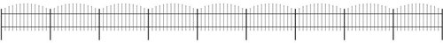 Zahradní plot s hroty ocel (1–1,25) × 15,3 m černý - Plot - Main image