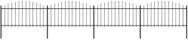 Zahradní plot s hroty ocel (1,25–1,5) × 6,8 m černý - Plot