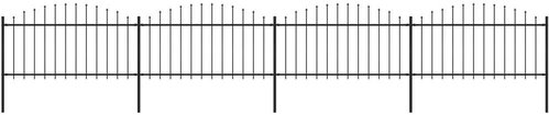 Zahradní plot s hroty ocel (1,25–1,5) × 6,8 m černý - Plot - Main image