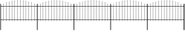 Zahradní plot s hroty ocel (1,25–1,5) × 8,5 m černý - Plot