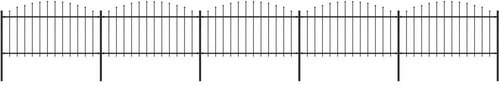 Zahradní plot s hroty ocel (1,25–1,5) × 8,5 m černý - Plot - Main image