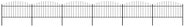 Zahradní plot s hroty ocel (1,25–1,5) × 10,2 m černý - Plot
