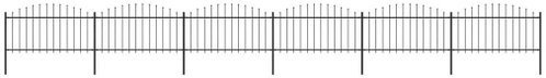 Zahradní plot s hroty ocel (1,25–1,5) × 10,2 m černý - Plot - Main image
