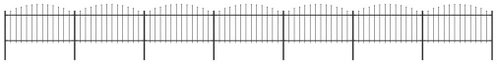 Zahradní plot s hroty ocel (1,25–1,5) × 11,9 m černý - Plot - Main image