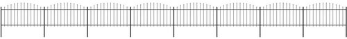 Zahradní plot s hroty ocel (1,25–1,5) × 13,6 m černý - Plot - Main image