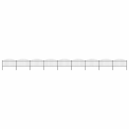 Zahradní plot s hroty ocel (1,25–1,5) × 15,3 m černý - Plot - Main image