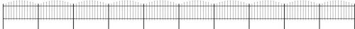 Zahradní plot s hroty ocel (1,25–1,5) × 17 m černý - Plot - Main image