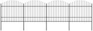 Zahradní plot s hroty ocel (1,5–1,75) × 6,8 m černý - Plot